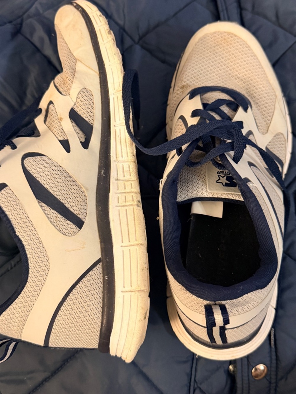 STARTER Men's White and Navy Athletic Running Sneakers